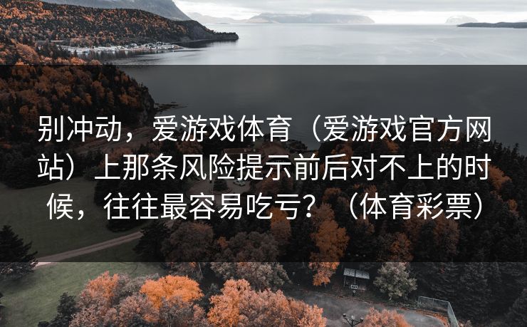 别冲动，爱游戏体育（爱游戏官方网站）上那条风险提示前后对不上的时候，往往最容易吃亏？（体育彩票）