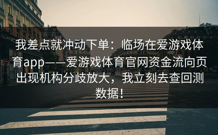 我差点就冲动下单：临场在爱游戏体育app——爱游戏体育官网资金流向页出现机构分歧放大，我立刻去查回测数据！